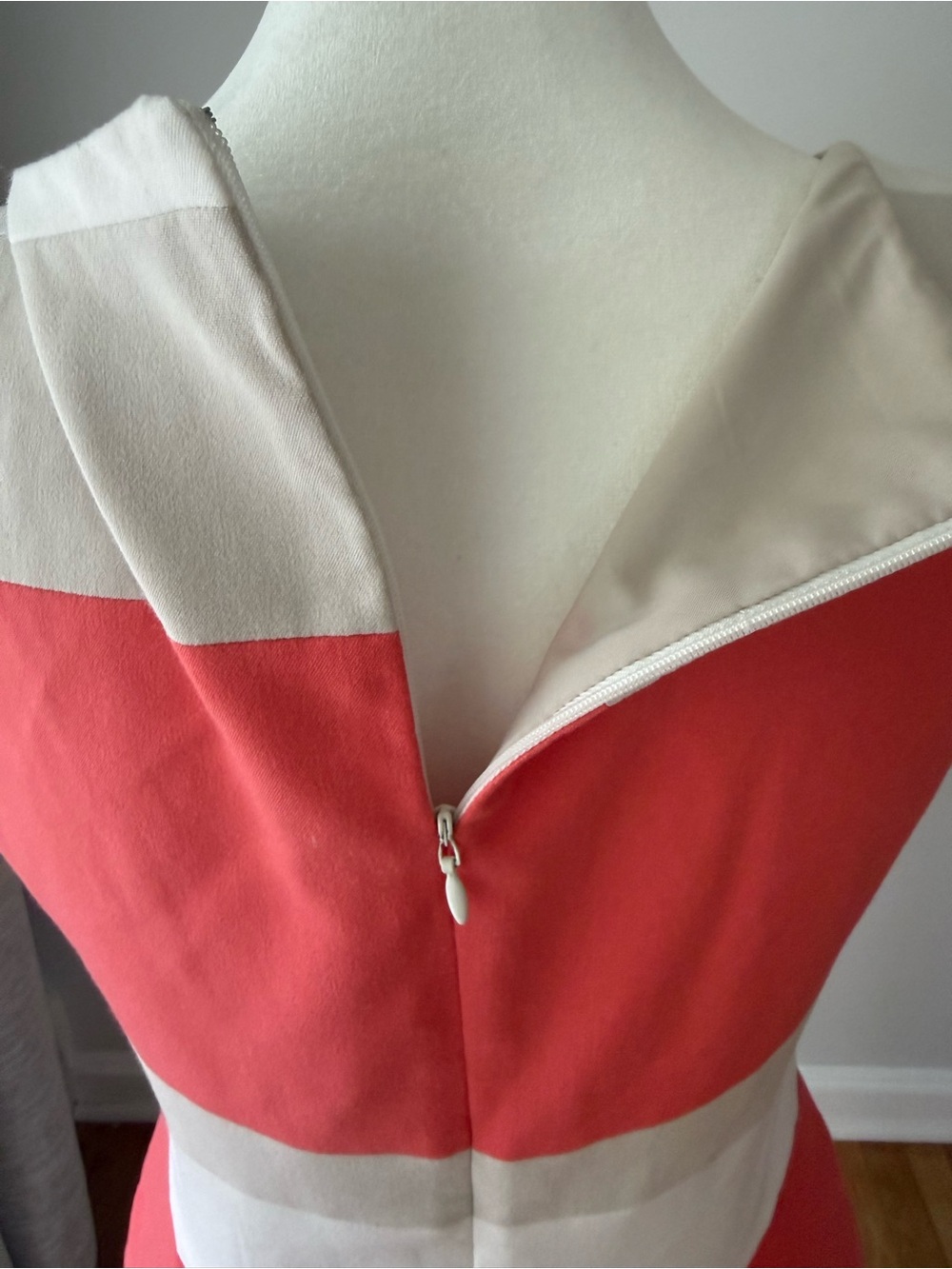 Ralph Lauren Coral and White Striped Fit-and-Flare Dress - Picture 3 of 5